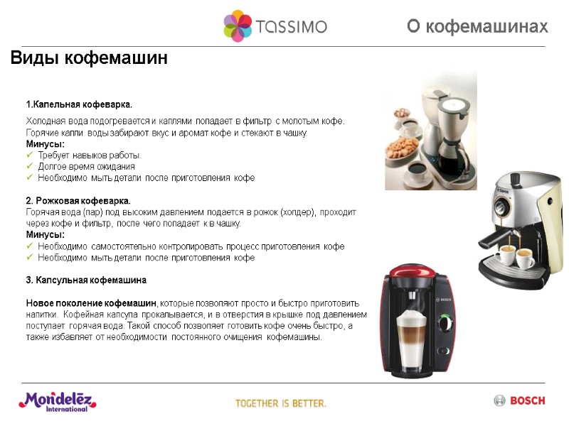 Виды кофемашин Капельная кофеварка.  Холодная вода подогревается и каплями попадает в фильтр с